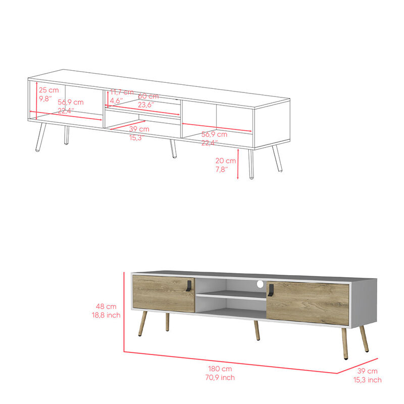 Tv Stand A Magness, Living Room, White / Macadamia
