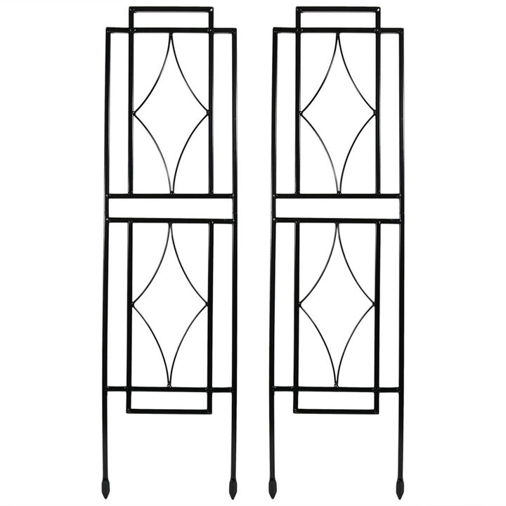 Sunnydaze 30 in Steel Wire Contemporary Garden Plant Trellis - Set of 2