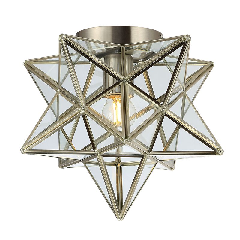 Stella Moravian Star Metal/Clear Glass LED Pendant