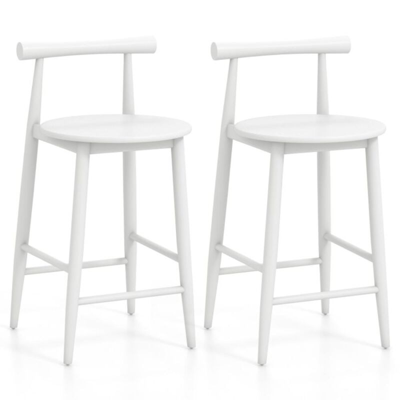 Hivvago Counter Height Bar Chair Set with Acacia Wood Frame and Supporting Legs
