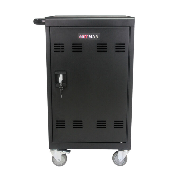 Mobile Charging Cart And Cabinet For Tablets Laptops 30-Device