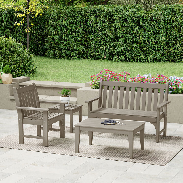 WestinTrends 4-Piece HDPE Outdoor Patio Furniture Couch Set