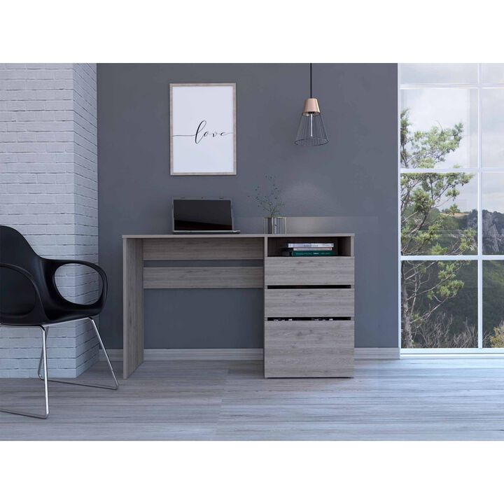 Waterbury 3-Drawer 1-Shelf Computer Desk Light Grey