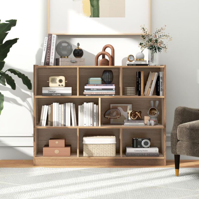 Hivvago 3-Tier Open Bookcase 8-Cube Floor Standing Storage Shelves
