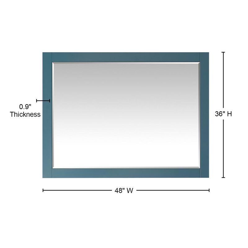 Altair 48 Rectangular Bathroom Wood Framed Wall Mirror in Royal Green