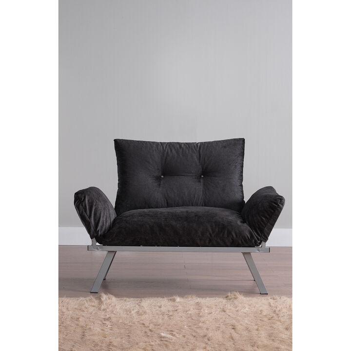 Alora Metal Legs Futon Loveseat