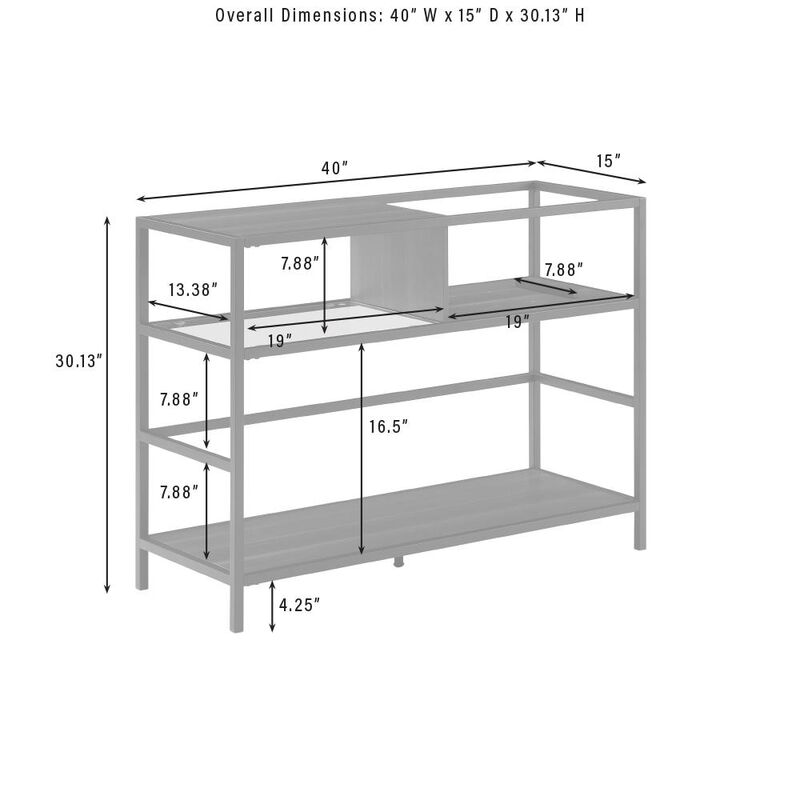 Provo Record Storage Console Matte Black/Brown
