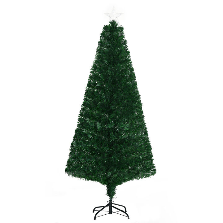 6' Pre-Lit Fiber Optic Artificial Christmas Tree Colorful Led Lights Decorations