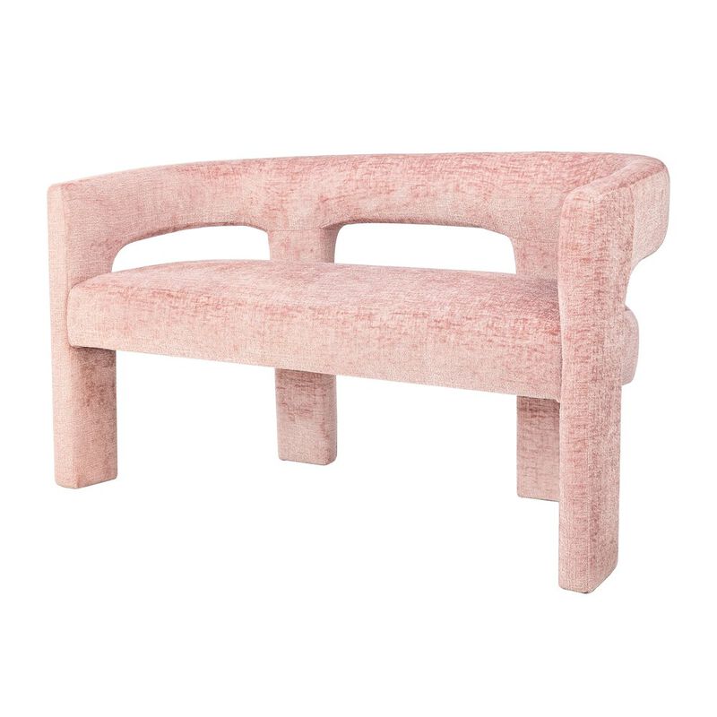 Jofran Gwen Modern Luxury Jacquard Fabric Upholstered Sculpture Bench