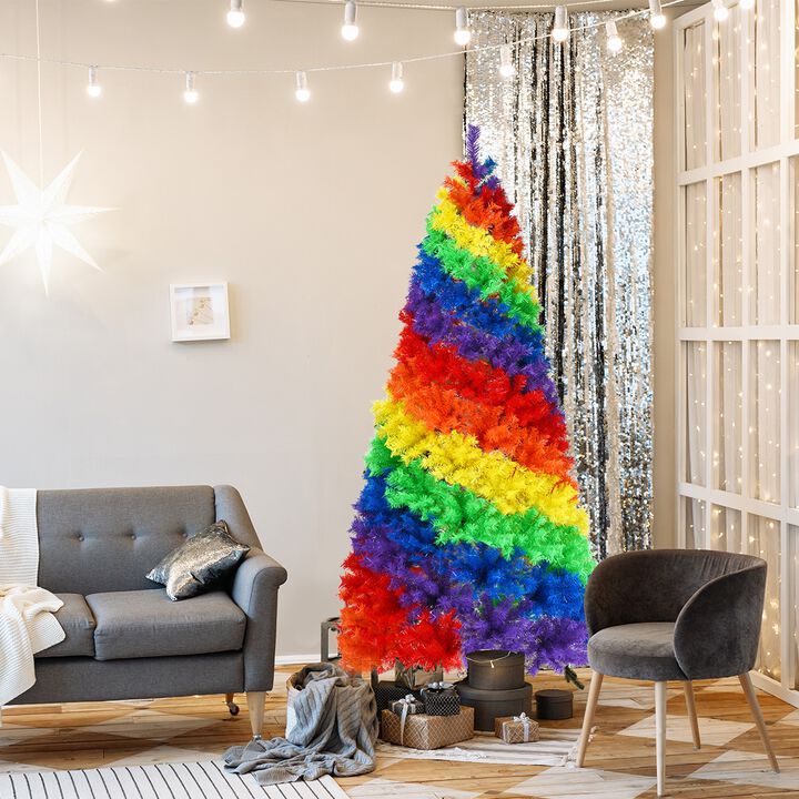 Artificial Hinged Traditional Christmas Tree with Metal Stand