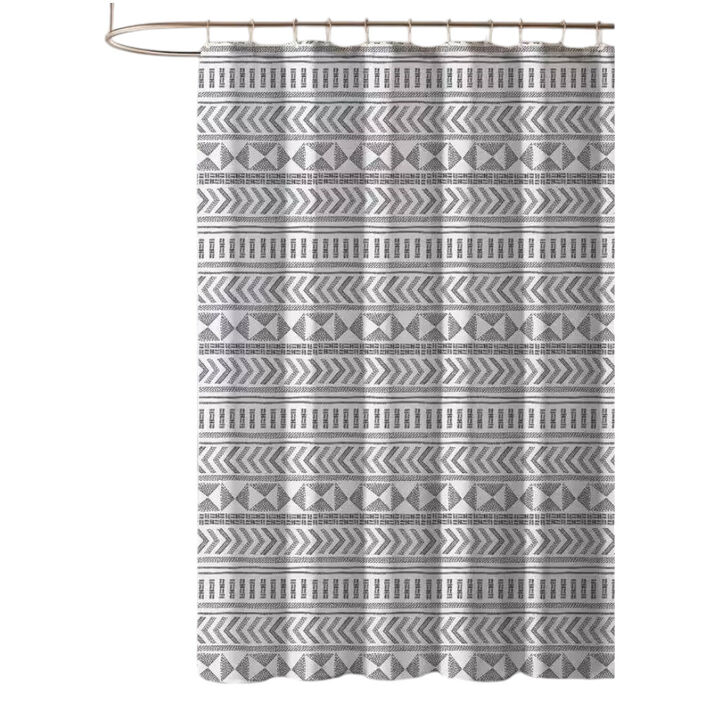 Scandi-Inspired Chevron Polyester Shower Curtain – Trendy Stripes, Wrinkle-Free & Easy to Clean