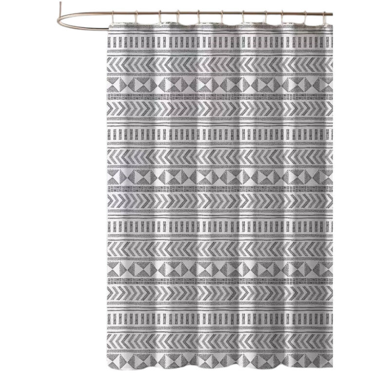 Scandi-Inspired Chevron Polyester Shower Curtain – Trendy Stripes, Wrinkle-Free & Easy to Clean