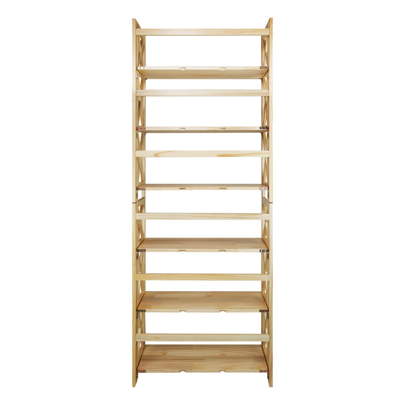 Casual Home Montego 3-Shelf Folding Bookcase, Natural , 27.5" Wide