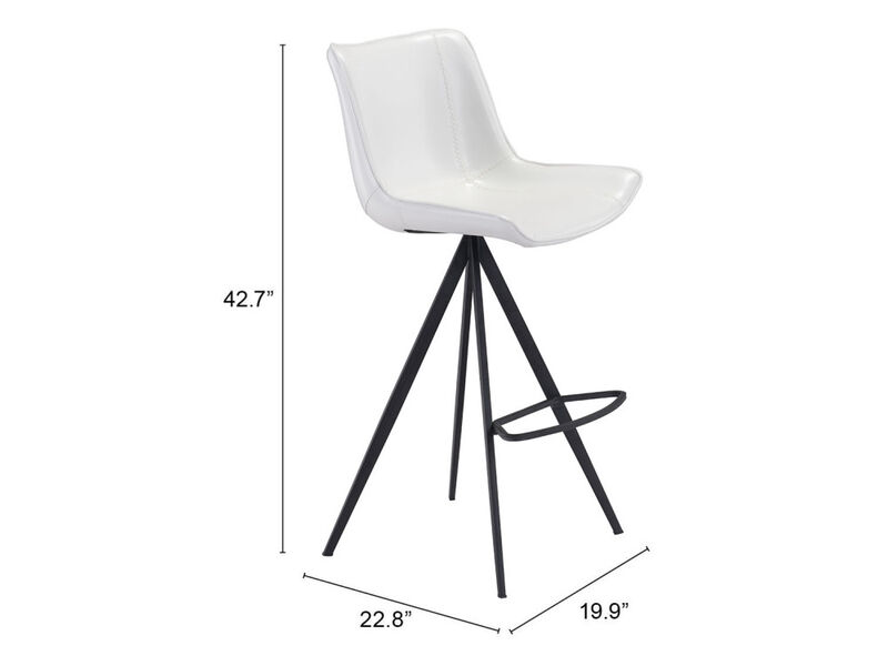 Aki Barstool (Set of 2) White & Black