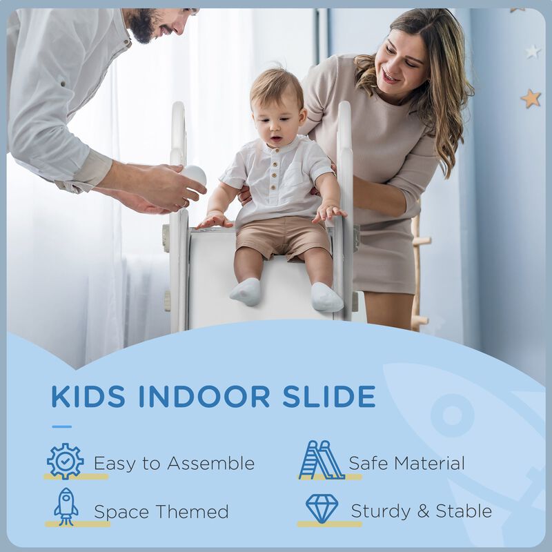 Gray Toddler Playset: Indoor Space Theme Slide for Ages 1.5-3