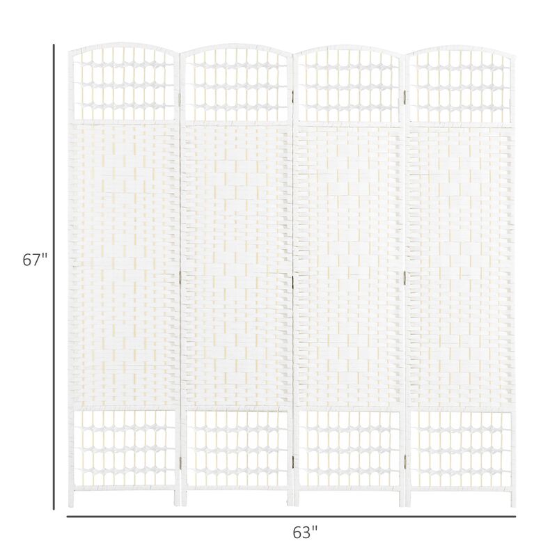 White Space Divider: 4-Panel Folding Room Partition for Home/Office