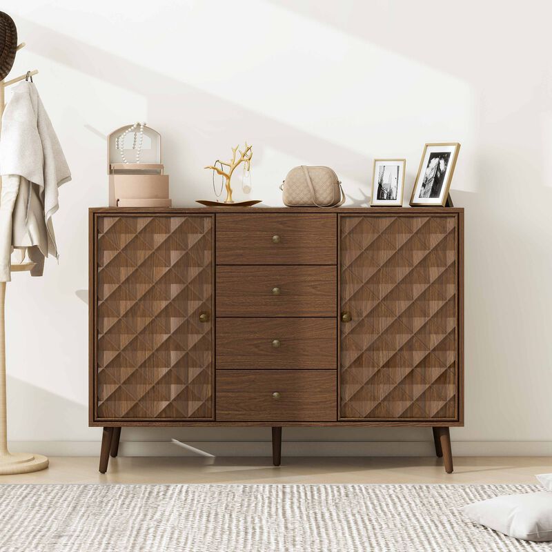 MONDAWE Elegance 2 Door 4 Drawer Cabinet, Suitable for Bedroom, Living Room, Study