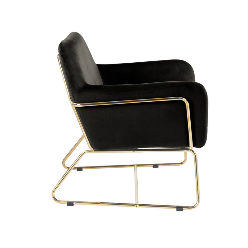 Keira Velvet Accent Chair With Metal Base