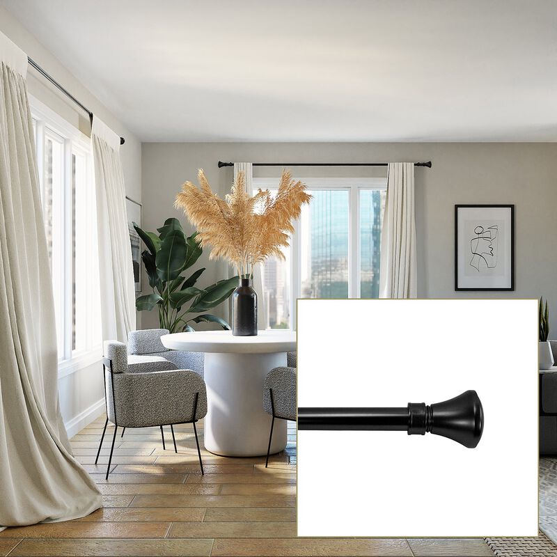 Lexington Flare Curtain Rod Set, Adjustable Length from 28" to 48"