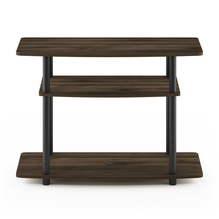 Furinno 13192 Turn-N-Tube No Tools 3-Tier TV Stands, Columbia Walnut/Black