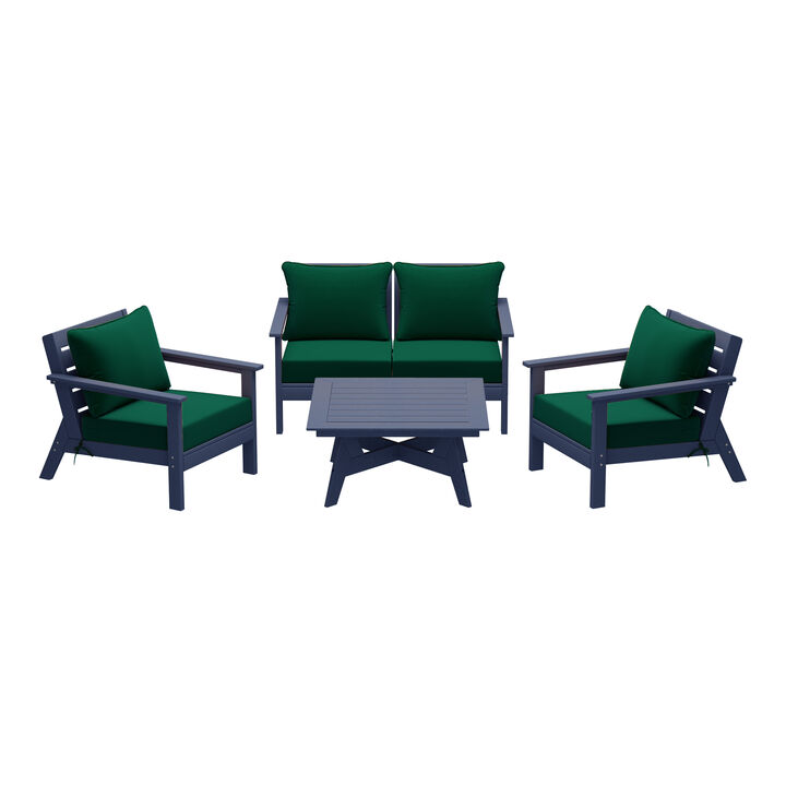 WestinTrends Outdoor 5-Piece Modular Sectional Patio Furniture Sofa Set