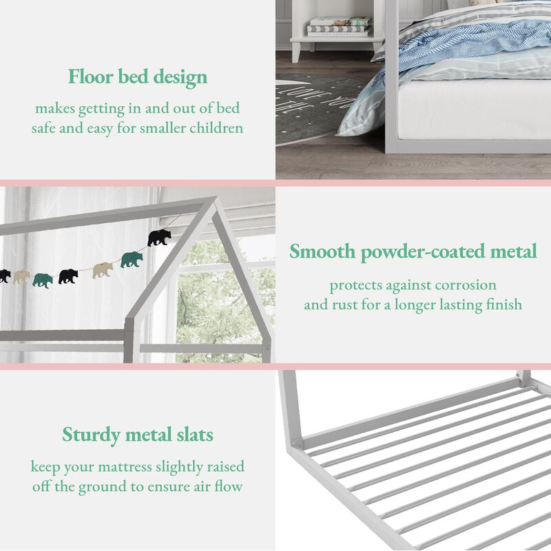 Little Seeds Skyler Metal Montessori House Bed