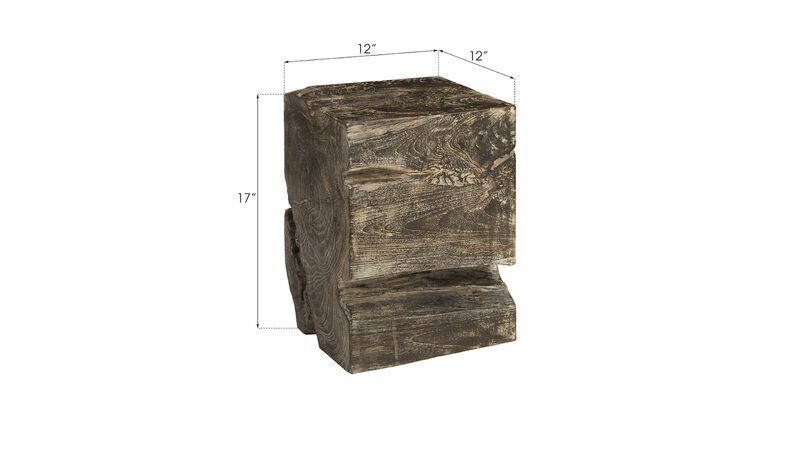 Black Wash Square Stool