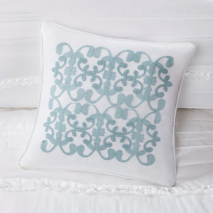 Gracie Mills Sheila 4-Piece Reversible Ruffle Quilt Set with Throw Pillow