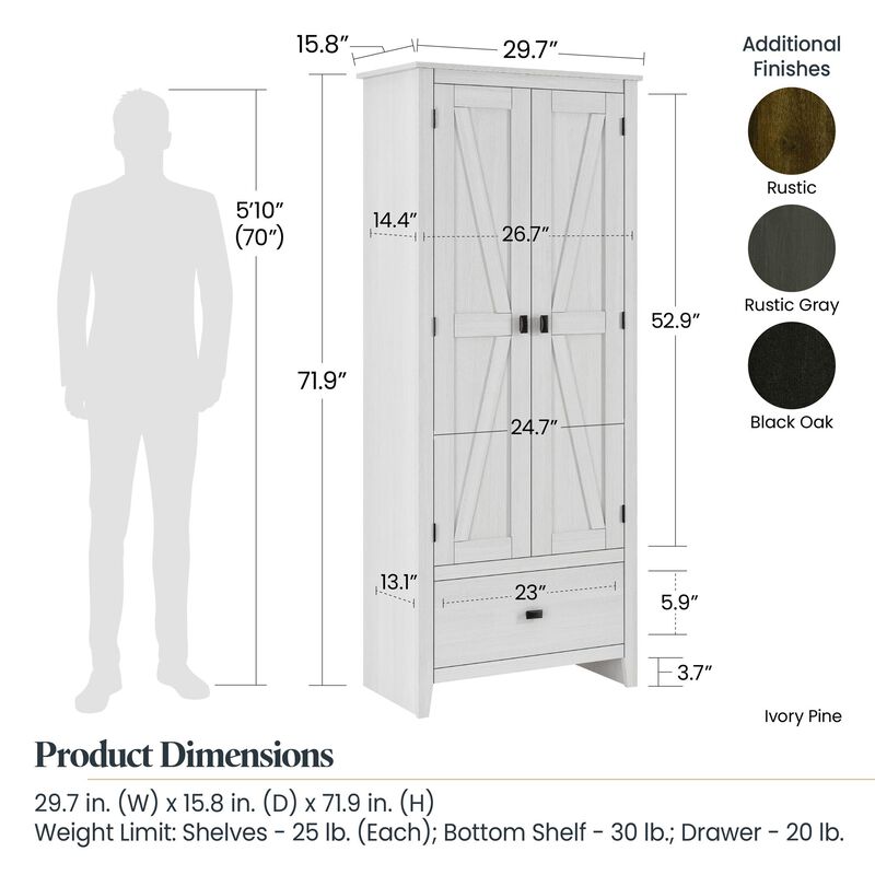 Systembuild Evolution Farmington 30" Wide Storage Cabinet
