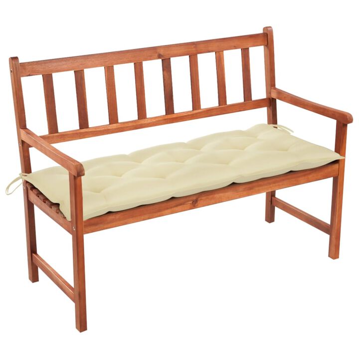 vidaXL Garden Bench with Cushion 47.2" Solid Acacia Wood
