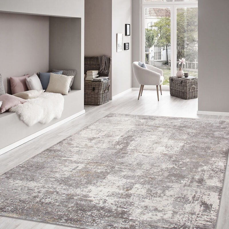 Pasargad Home Turkish Stella Design L. Grey Area Rug- 3' 0'' X 5' 0''