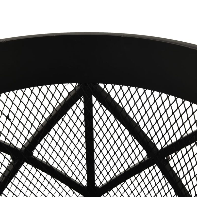 vidaXL Rustic Outdoor Fire Pit with Poker, Rust-Resistant and Heat-Resistant Painting, Durable Steel Construction, Large Fire Bowl