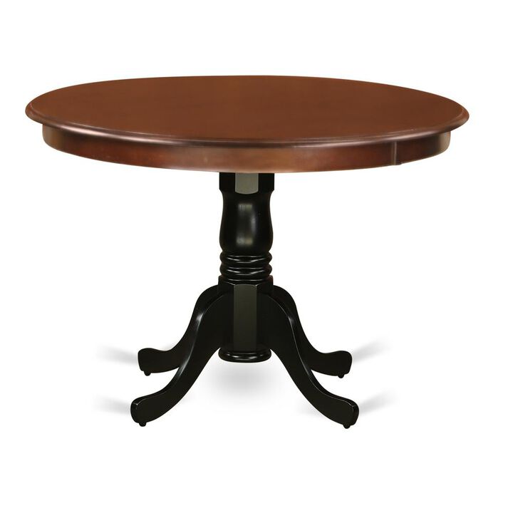 East West Furniture Dining Table Mahogany & Black, HLT-MBK-TP