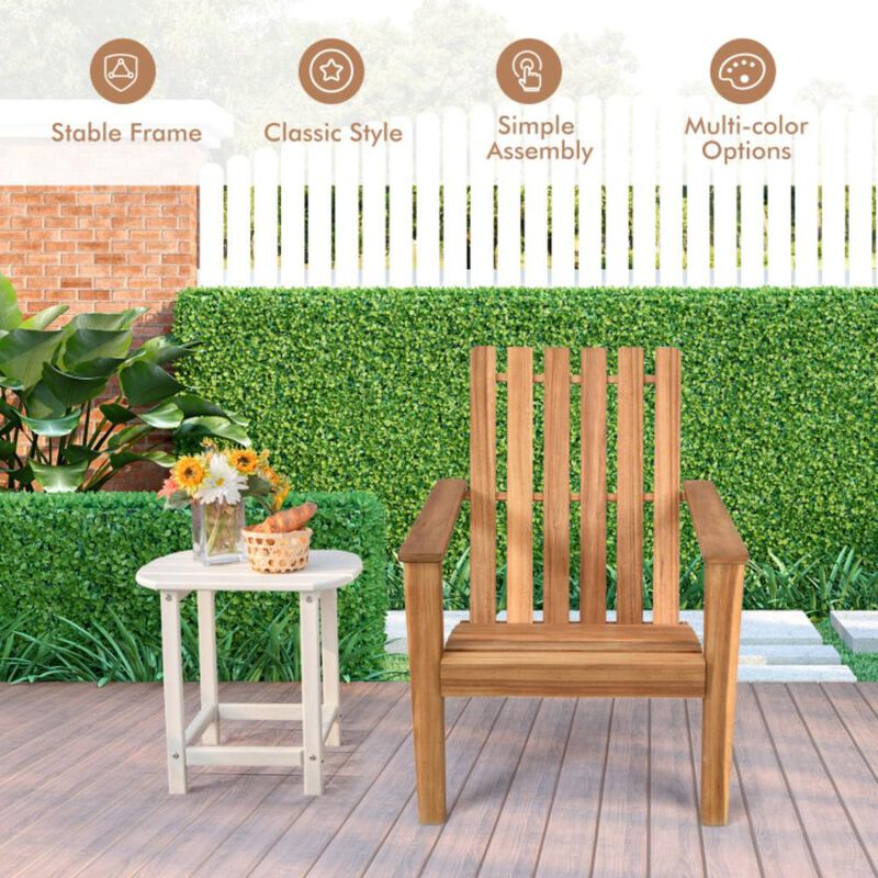Hivvago Outdoor Durable Patio Acacia Wood Adirondack Lounge Armchair