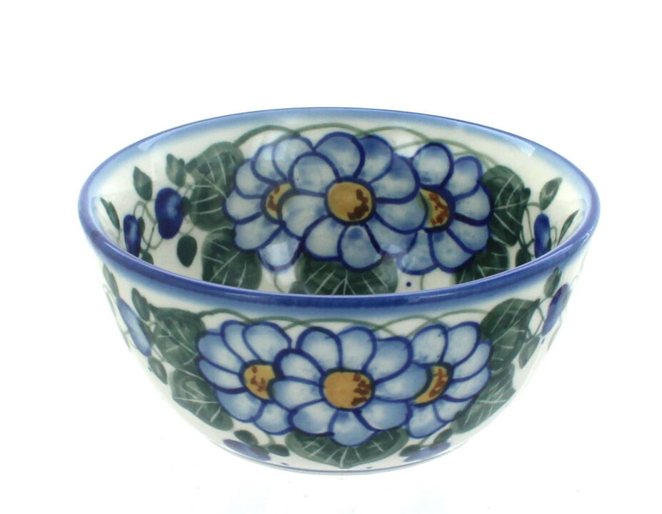 Blue Rose Polish Pottery Dessert Bowl