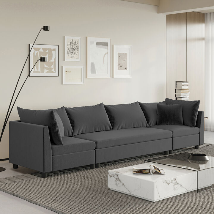 Merax Modern 4 Seats Chenille Sectional Sofa
