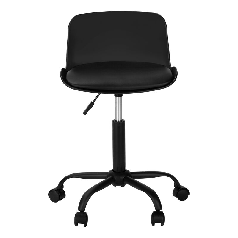 Monarch Specialties I 7464 Office Chair, Adjustable Height, Swivel, Ergonomic, Computer Desk, Work, Juvenile, Metal, Pu Leather Look, Black, Contemporary, Modern