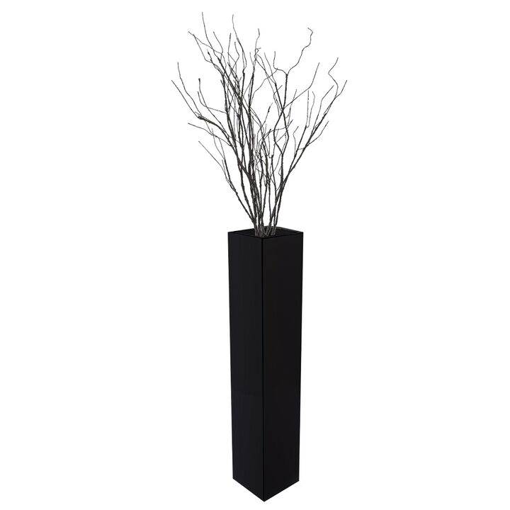30 inch Tall Rectangular Wooden Modern Floor Vase - Sleek Contemporary Decor Accent for Living Room, Bedroom, Hallway and Entryway - Handcrafted Decorative Display Piece with Elegant Design, White