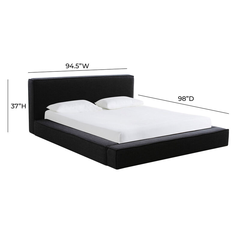 Olafur Black Linen King Bed