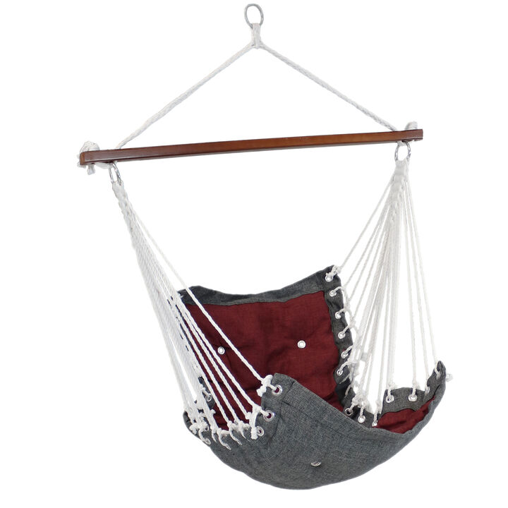 Sunnydaze Polyester Fabric Victorian Hammock Chair with Cushion