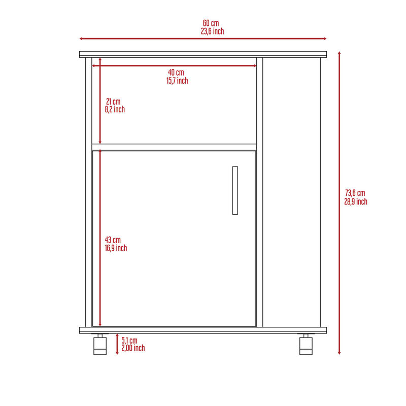 Correy 4-Shelf Microwave Cabinet With Caster Black Wengue
