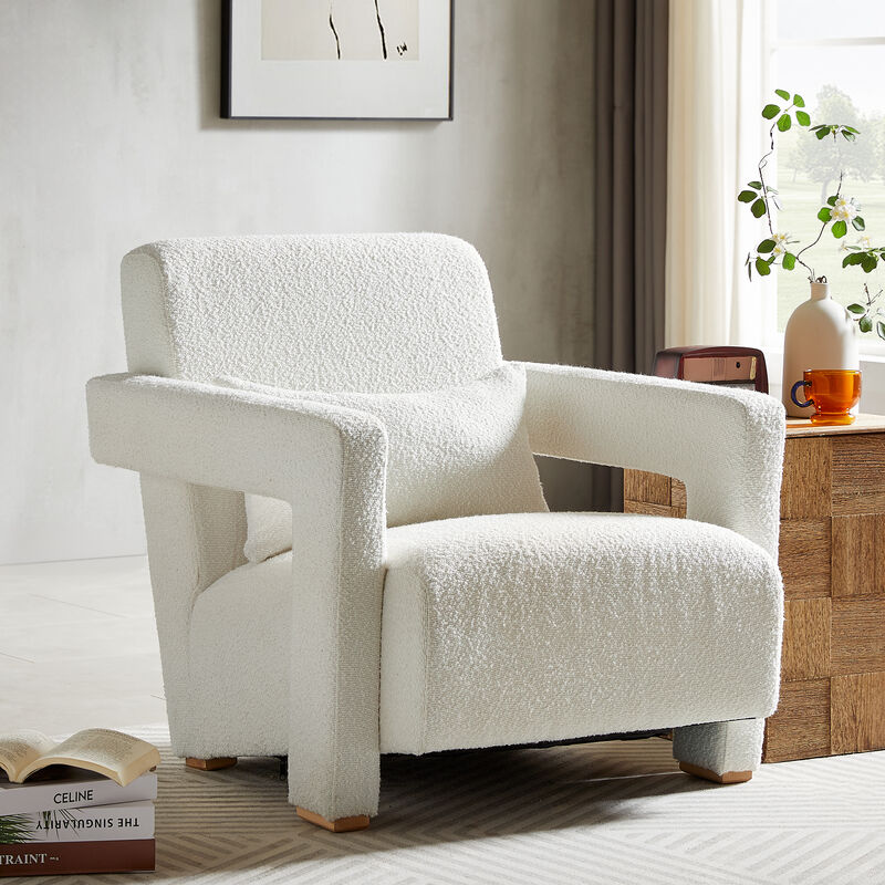 Merax Sleek Chenille Upholstered Accent Chair