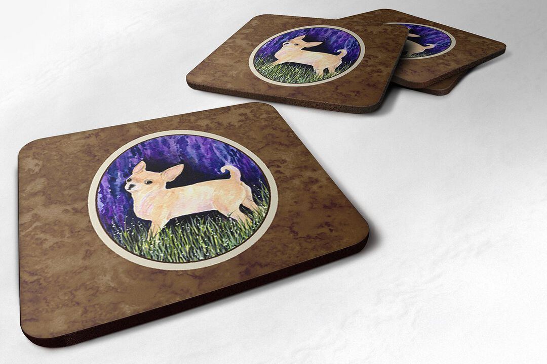 Caroline's Treasures SS8514FC Starry Night Chihuahua Foam Coasters Set of 4 (Set of 4), 3.5 H x 3.5 W, Multicolor