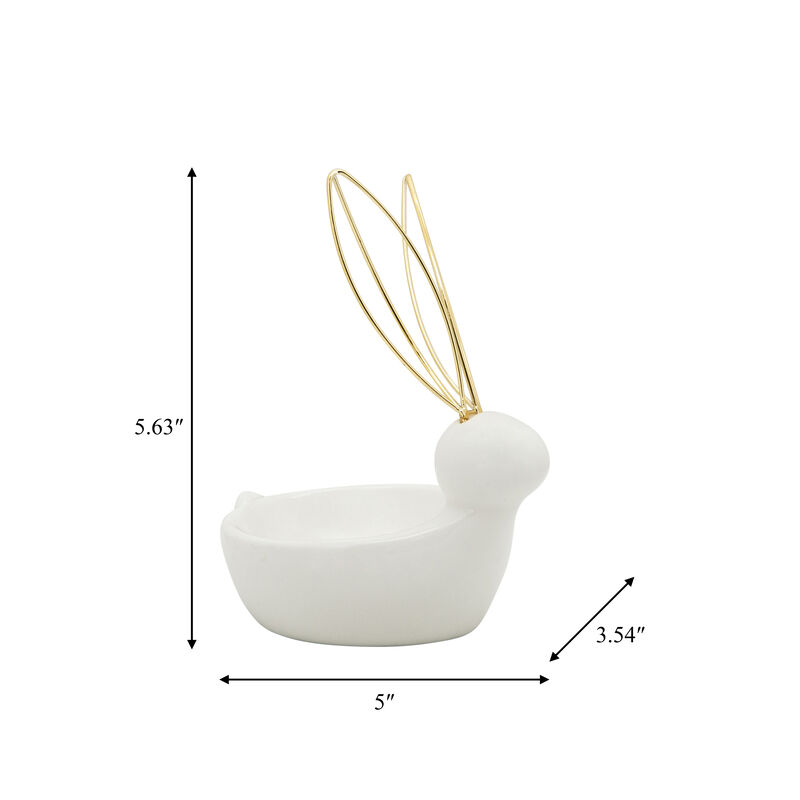 Ceramic 5" Bunny Trinket Tray