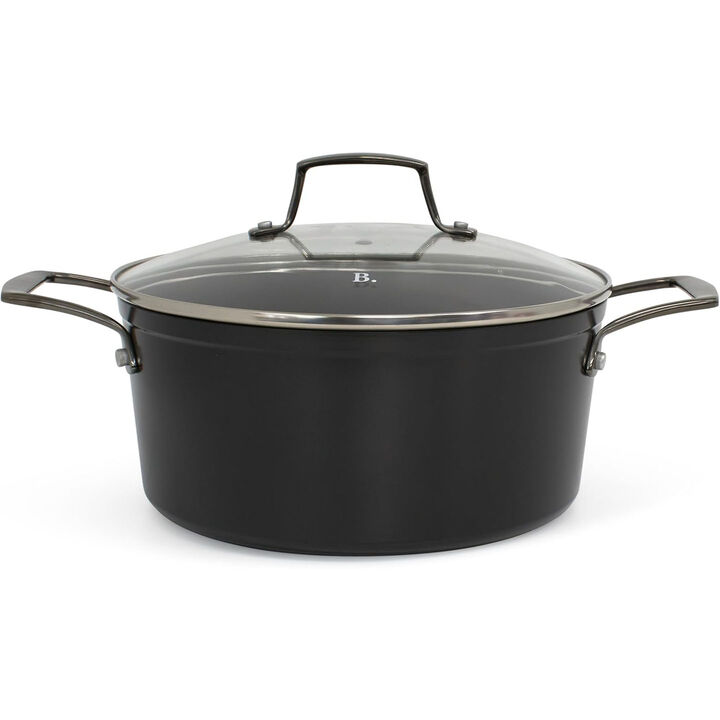 Blu. Cookware 4.5QT Casserole Pot with Lid, Non-Toxic, Non-Stick Ceramic, PFA/PFOA-Free, Suitable for All Cooktops, Bamboo Cleaning Brush Included