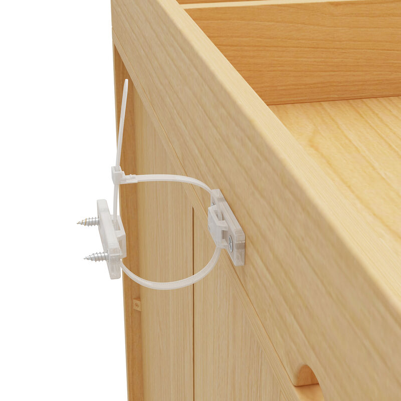 4-Drawer Brown Wood 44.9 in. W Kids Low Dresser Storage Organizer Cabinet With Changing Table Open Shelf