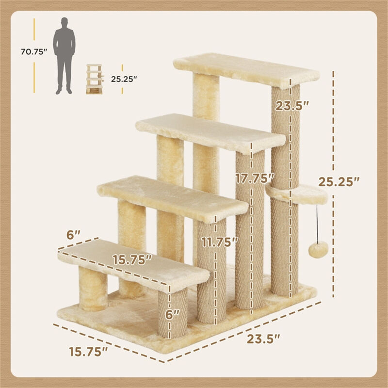 Cat Tree Multi-Level Tower with Scratching Posts, Perches, and Play Areas for Cats