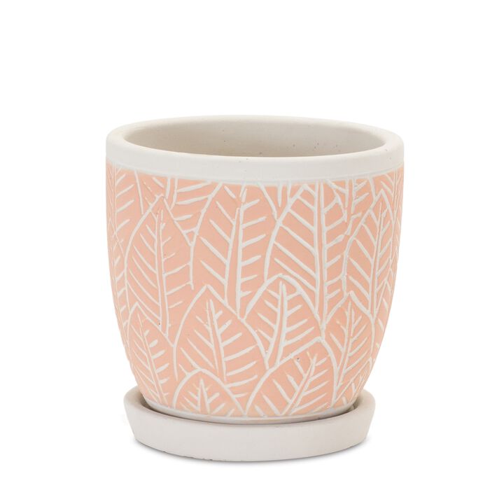 Pink Chic Pot with Saucer (Set of 2)