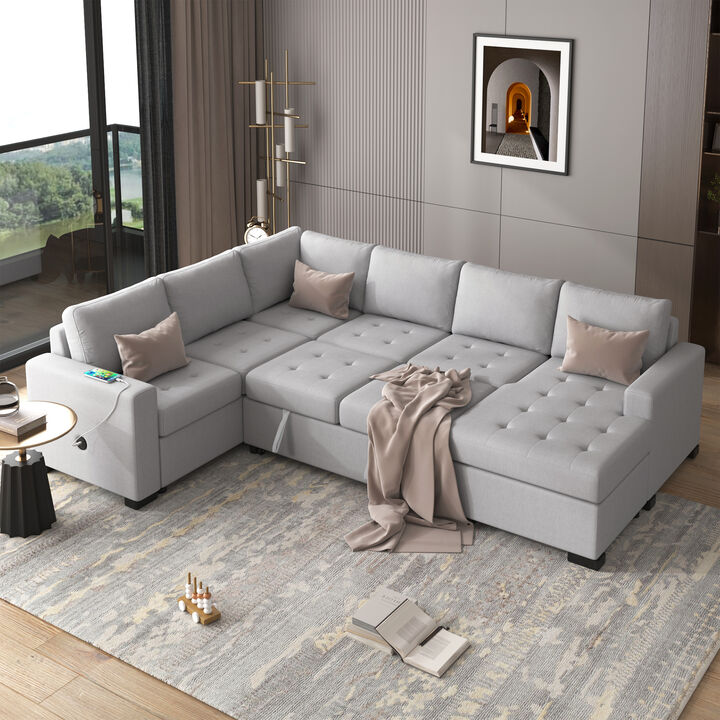 Merax Sectional Sleeper Sofa with Pull-out Bed