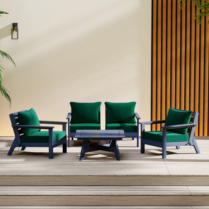WestinTrends Outdoor 5-Piece Modular Sectional Patio Furniture Sofa Set